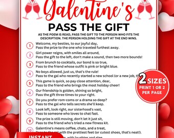 Pass The Gift Game, Galentines Party Game Night, Valentines Pass the Prize Game, Pass the Gift Galentines, Galentine Game for Teens & Adults