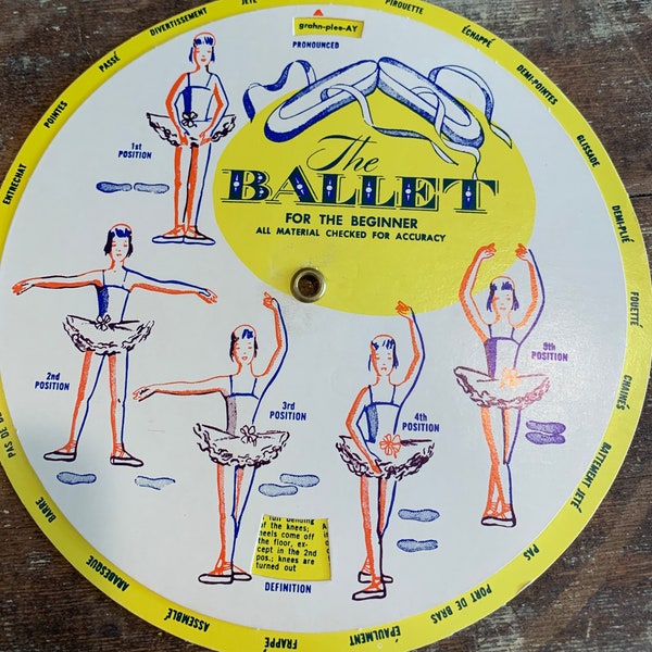 The Ballet For The Beginner reveal wheel.  Vintage dial instructions for beginning ballet.