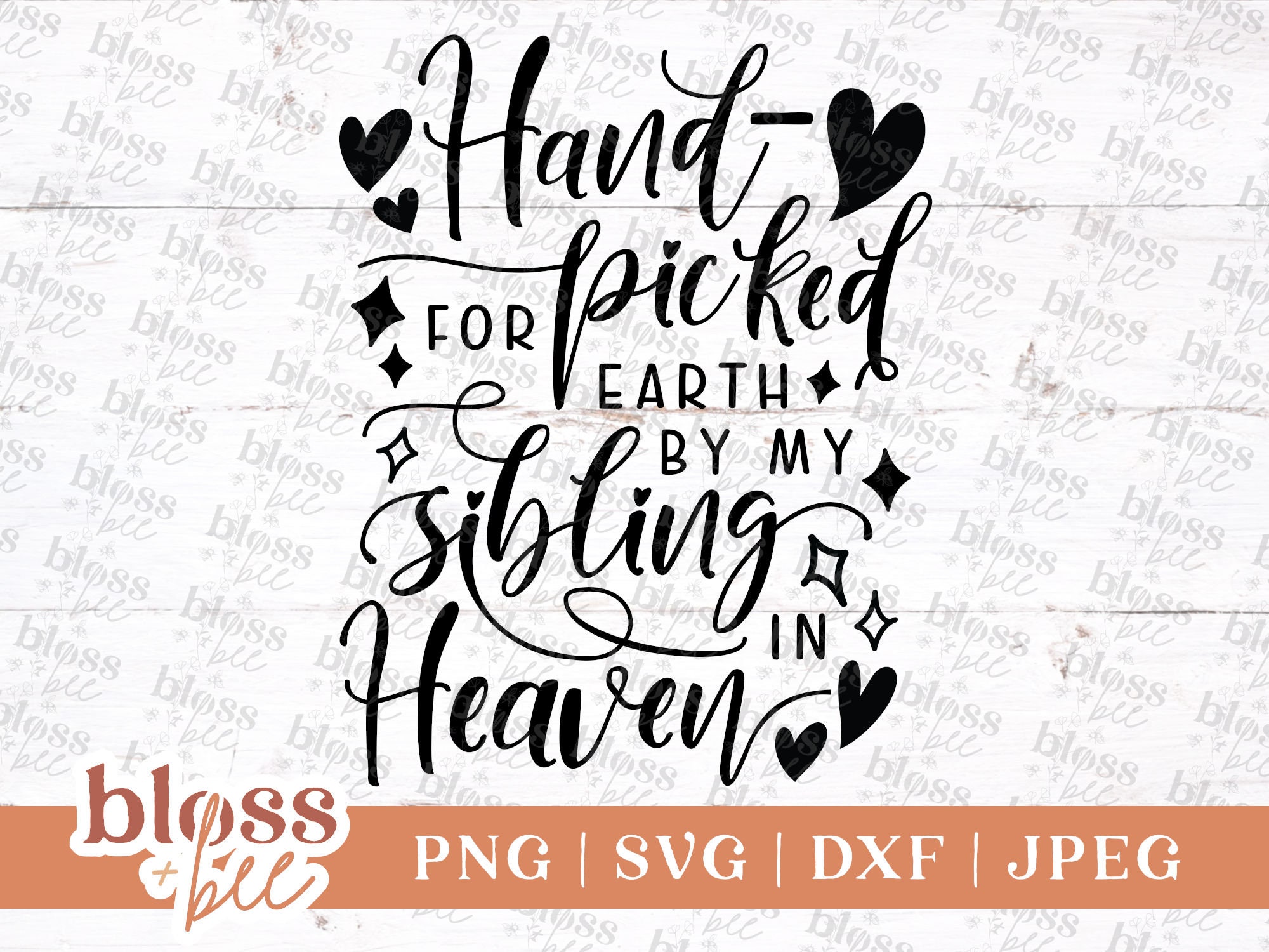Hand-picked for Earth by My Sibling in Heaven SVG File - Etsy Canada
