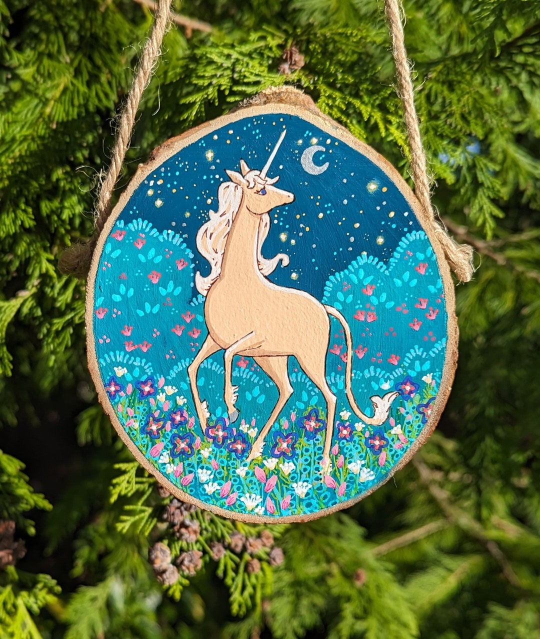 The Last Unicorn Hand Painted Unicorn Art Unicorn Gift Etsy