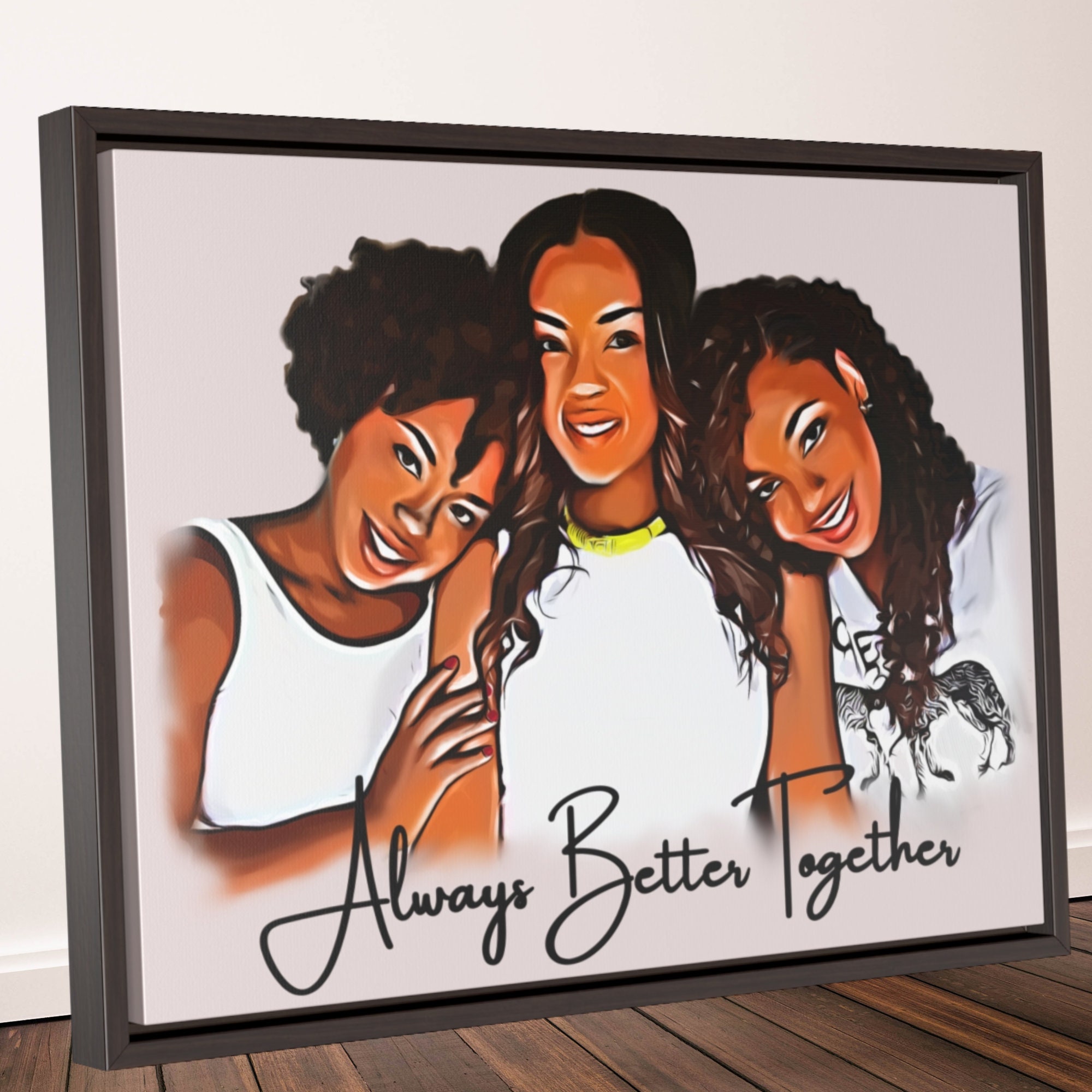 Best friend gift custom drawing from a photo custom bff | Etsy