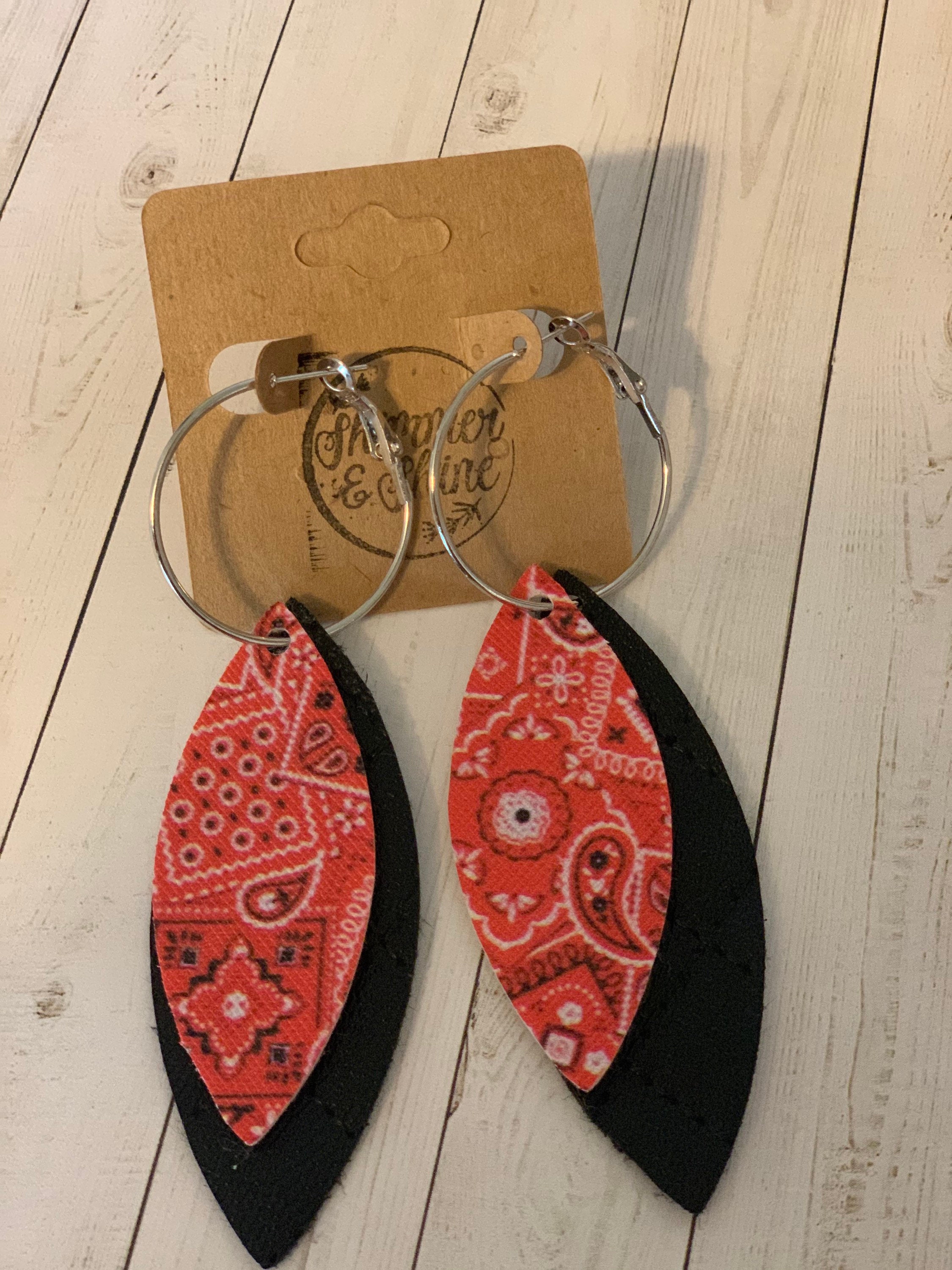 Bandana Earring 2 Layer Teardrop Earrings Shimmer & Shine Etsy