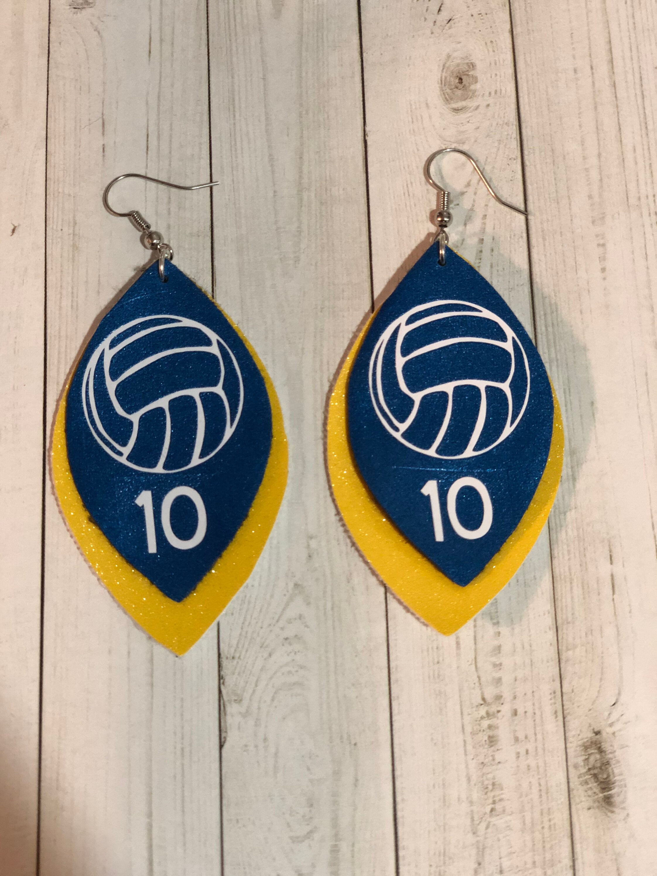 Volleyball Earrings Sports Spirit Earrings School Spirit Etsy