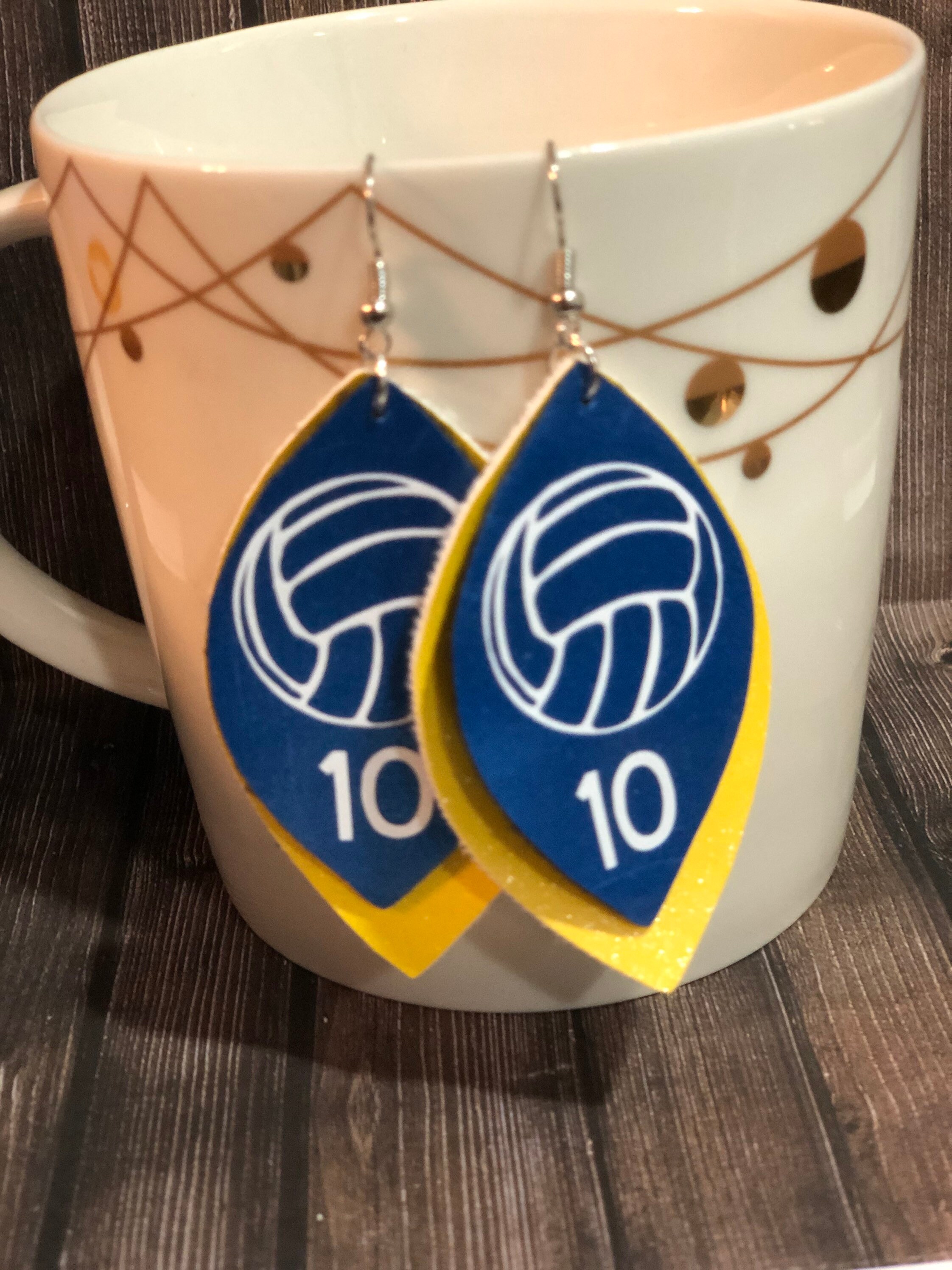 Volleyball Earrings Sports Spirit Earrings School Spirit Etsy