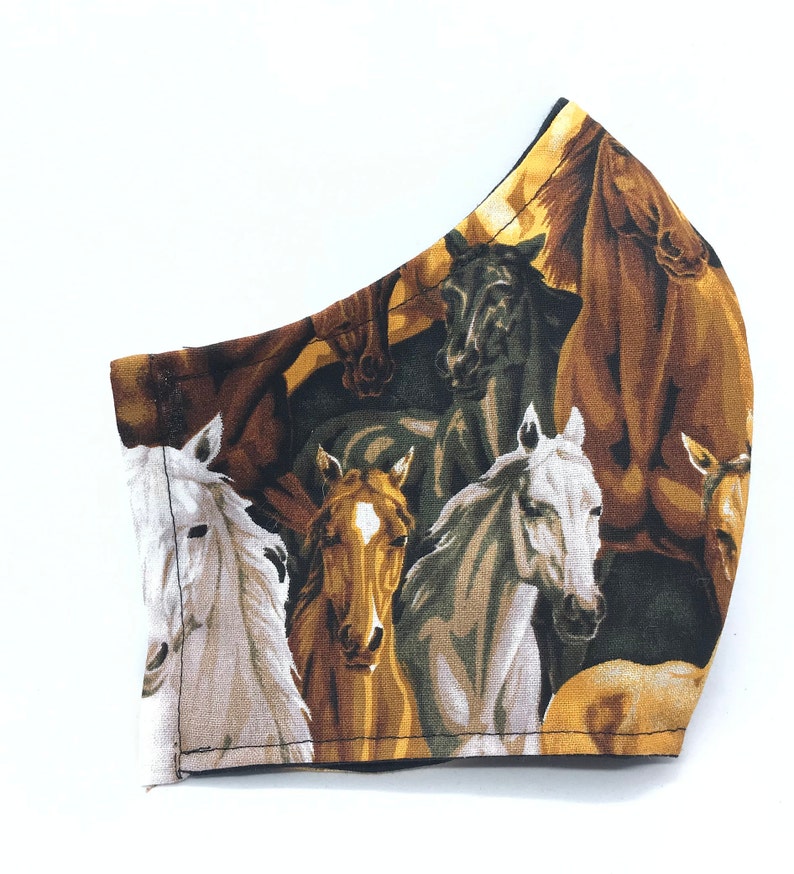 Horse face mask Reusable 2 layer Face mask with Nose Wire Etsy