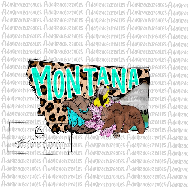 Estado de montana, png dibujado a mano, imágenes prediseñadas de montana, diseño de sublimación de montana, descarga digital imagen 1