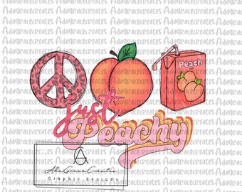 Peach Sublimation Design | Hand Drawn | Summer Sublimation PNG Design  Digital Download | Digital Art | Just Peachy | Peach with florals