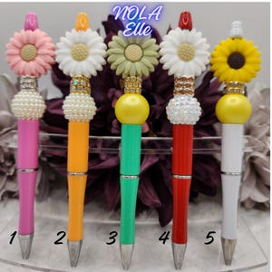 Sunflower Beaded Pens / Kugelschreiber mit 1 Ersatzmine