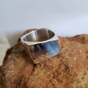 Modern Square Sterling Silver Ring / Abstract Sterling Silver Ring ...