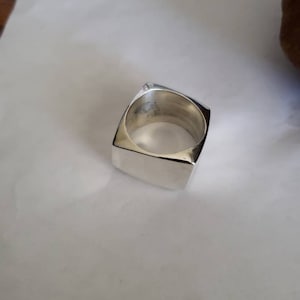 Modern Square Sterling Silver Ring / Abstract Sterling Silver Ring / Mans Square Sterling Silver RIng / Ladies Square Sterling Silver Ring