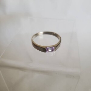 Purple / Cubic Zirconia / Sterling Silver / Rectangle / Modern / CZ