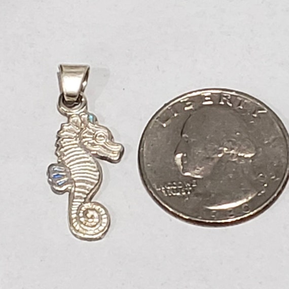 Seahorse Pendant Sterling Silver / 925 Seahorse P… - image 2
