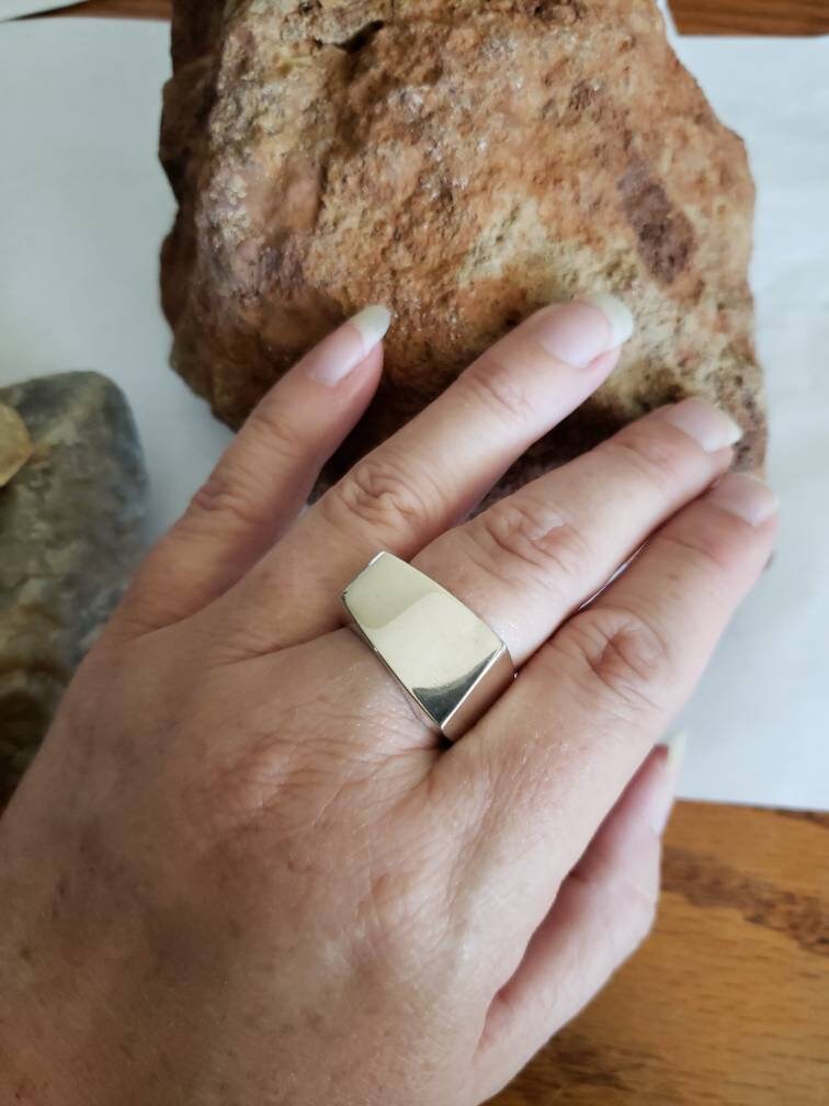 Modern Square Sterling Silver Ring / Abstract Sterling Silver Ring ...