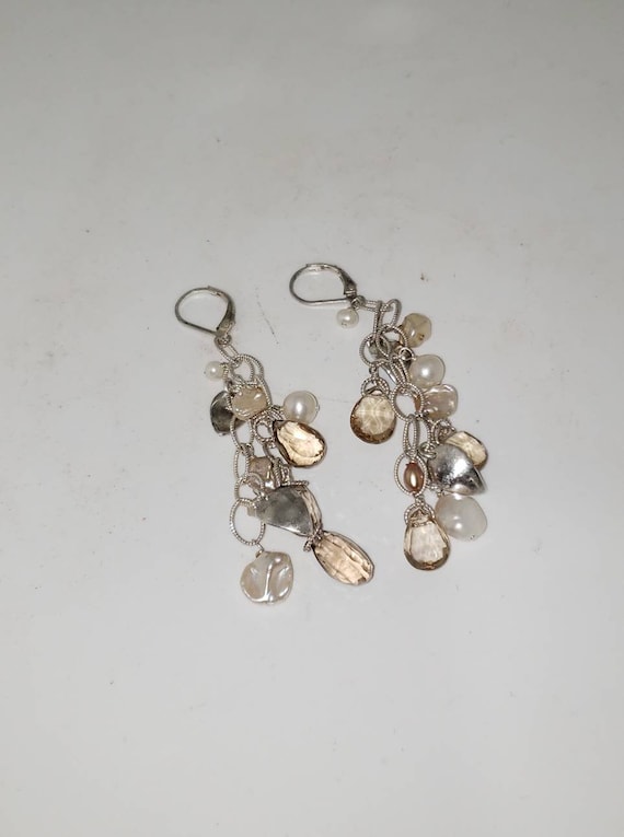 Citrine, Pearl, Shell and Sterling Silver Beaded D