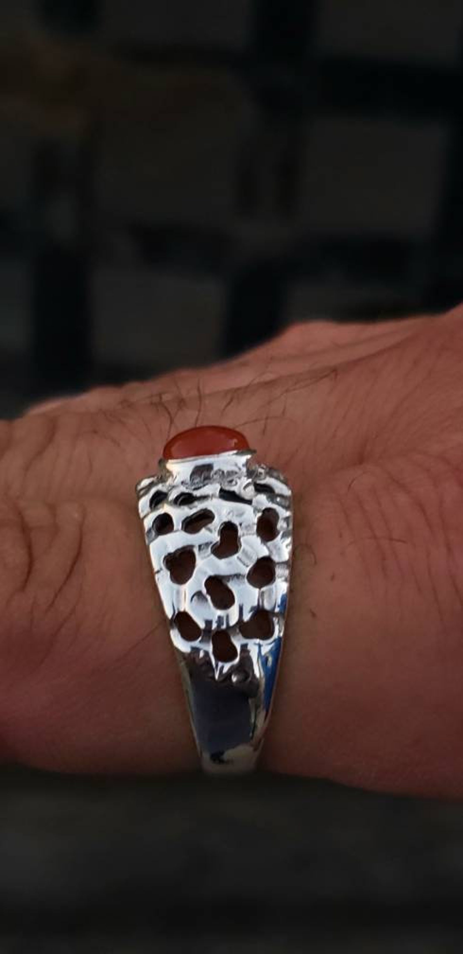 Carnelian Mens Ring Sterling Silver / Large Size 13.5 Mens Etsy