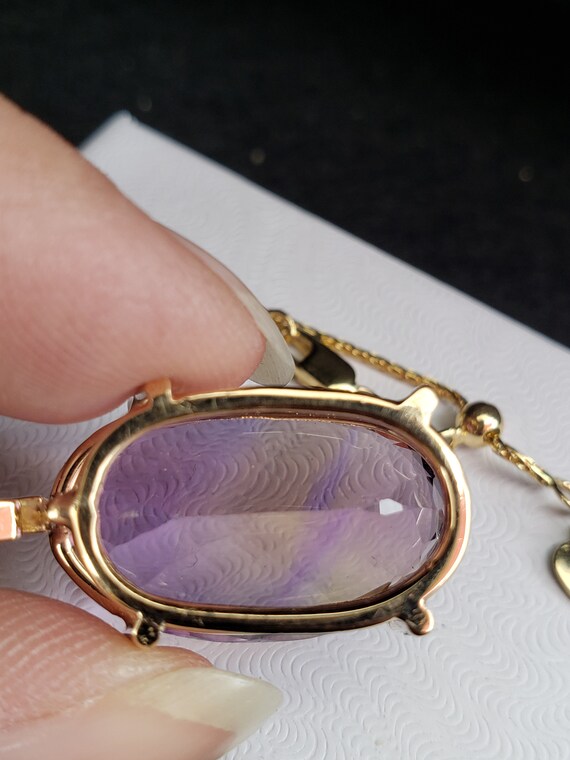 Ametrine 14k Gold Pendant / Yellow Gold / Basket … - image 5