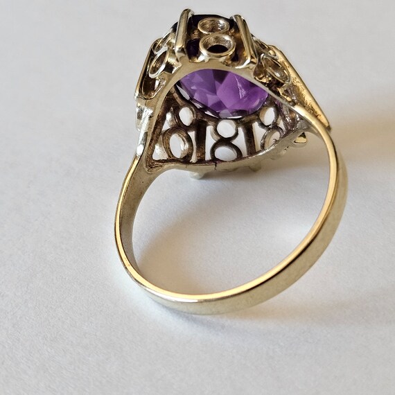 Antique 8K Yellow Gold Amethyst Ring, Size 7.5 – … - image 5