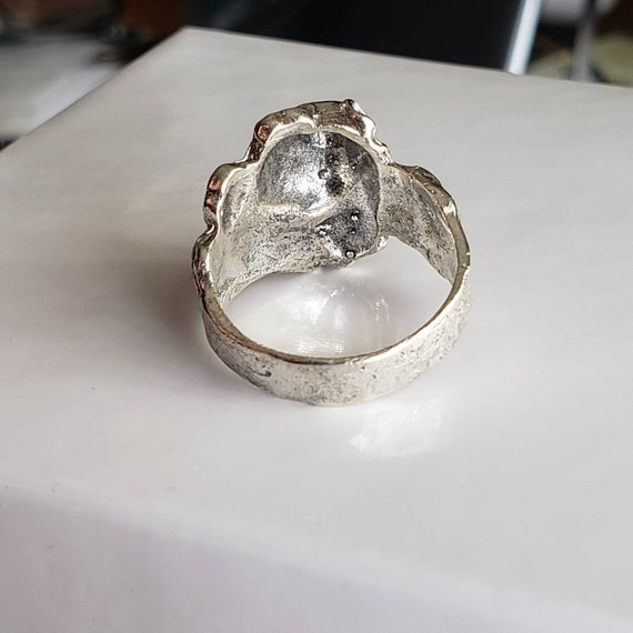 Vintage Art Nouveau Ring Featuring Lady's Face St… - image 4