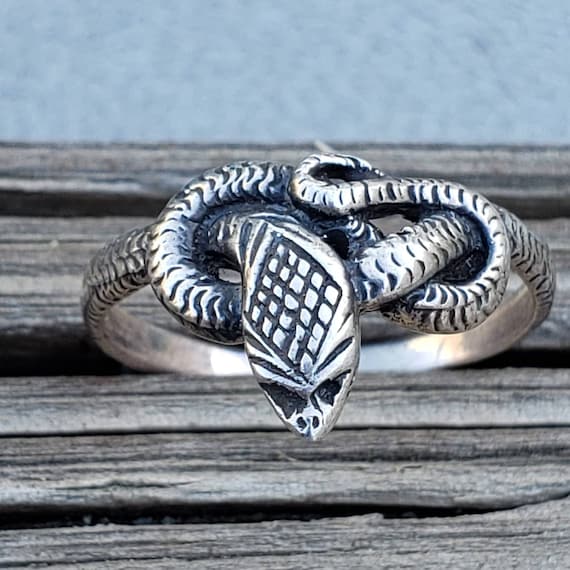 Snake Ring Sterling Silver / 925 Snake Ring / Coi… - image 1