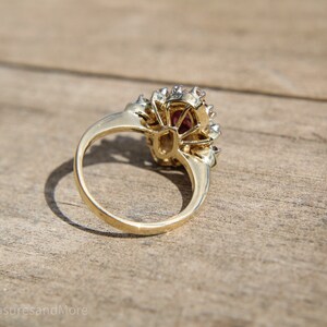 Vintage Ruby Diamond 14K Cocktail Ring | Marquise Ruby With Diamond ...