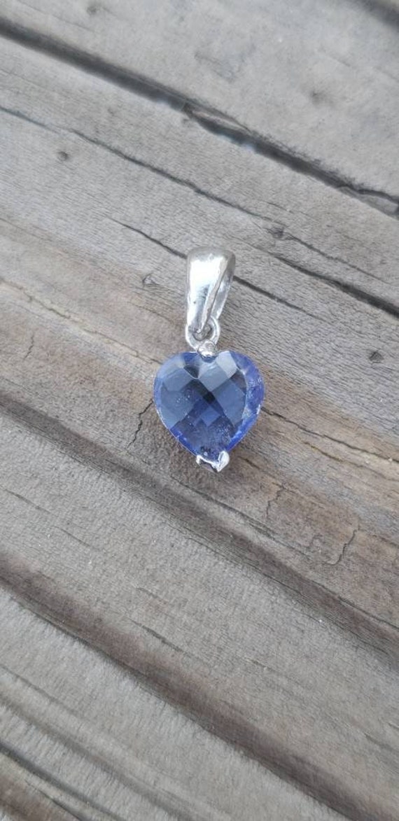 Sterling / Heart / Pendant / Blue Stone / Sapphire