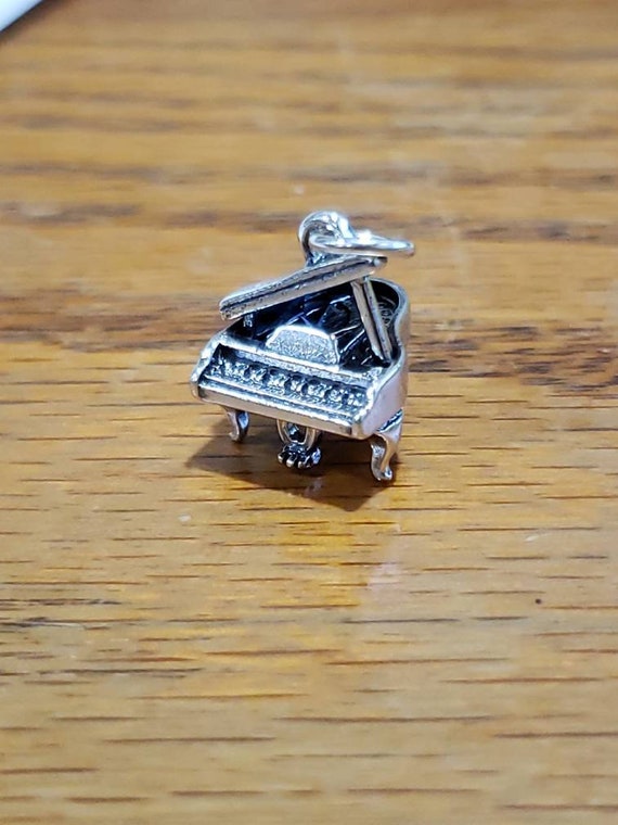 Piano Charm / Sterling Silver / Grand Piano / Char