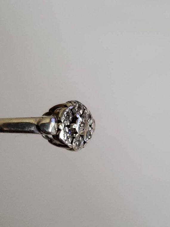 Vintage Estate Diamond Sterling Silver Ring / 925… - image 5