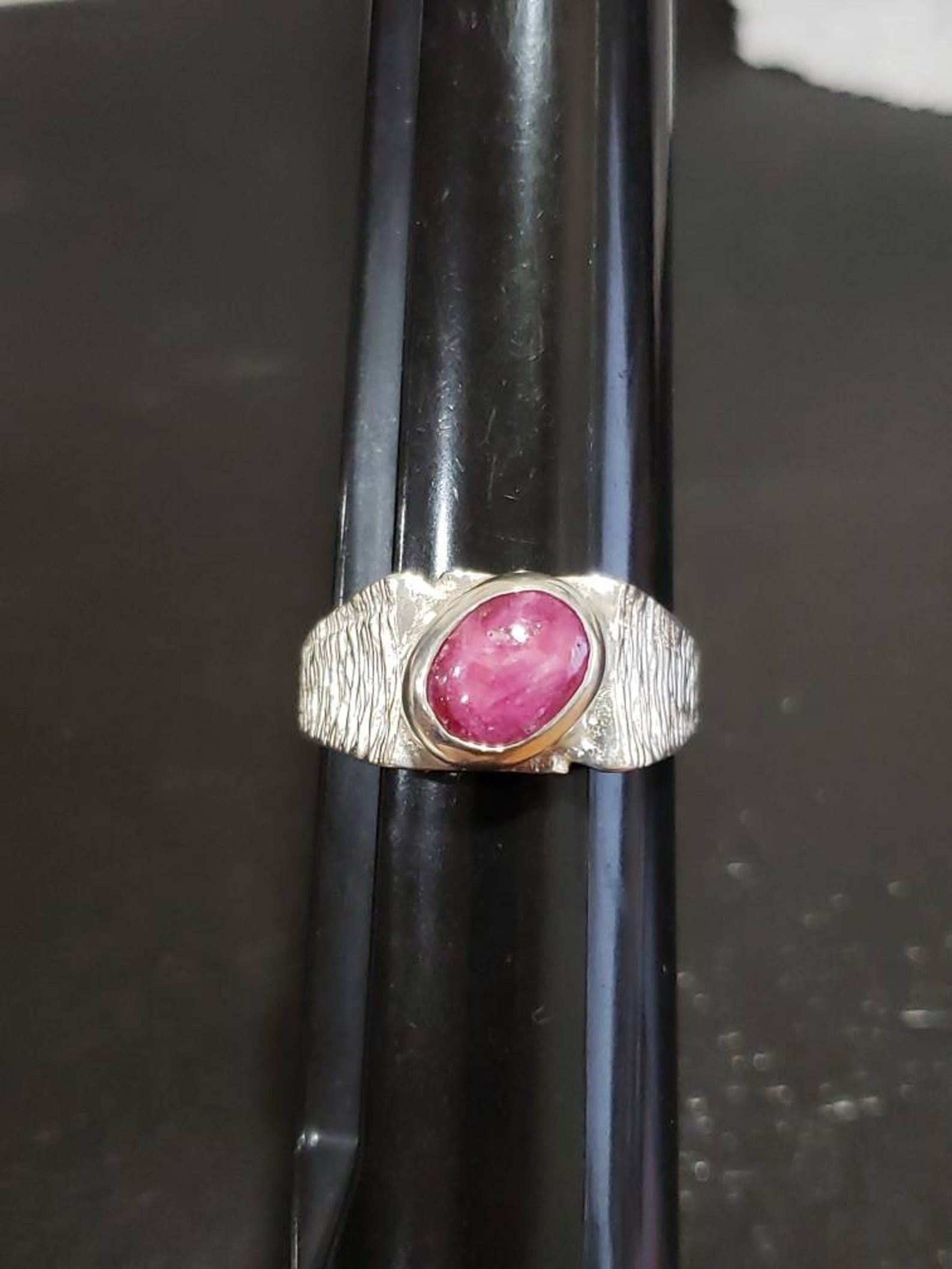 Sterling Silver Ruby Men's Ring / Men's Ruby Etsy