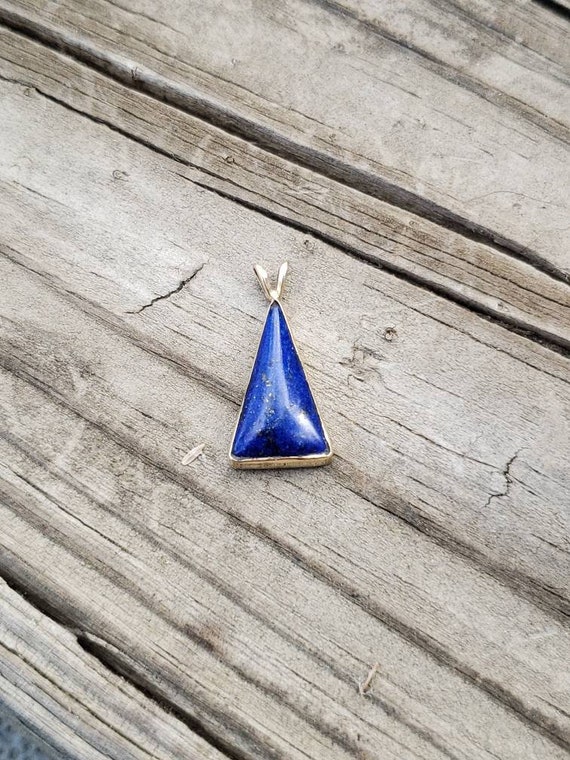 Lapis Pendant 14K Gold / 14K Gold Lapis Triangle S