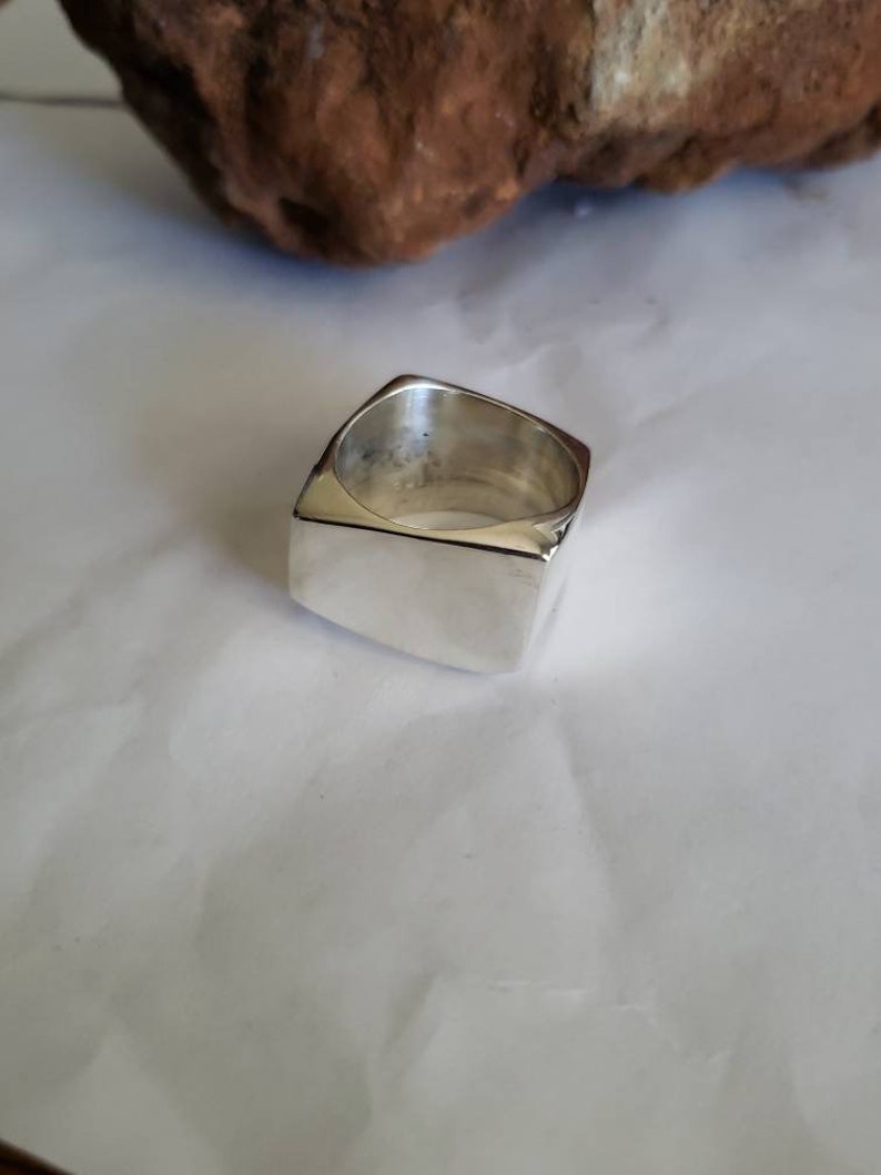 Modern Square Sterling Silver Ring / Abstract Sterling Silver Ring ...