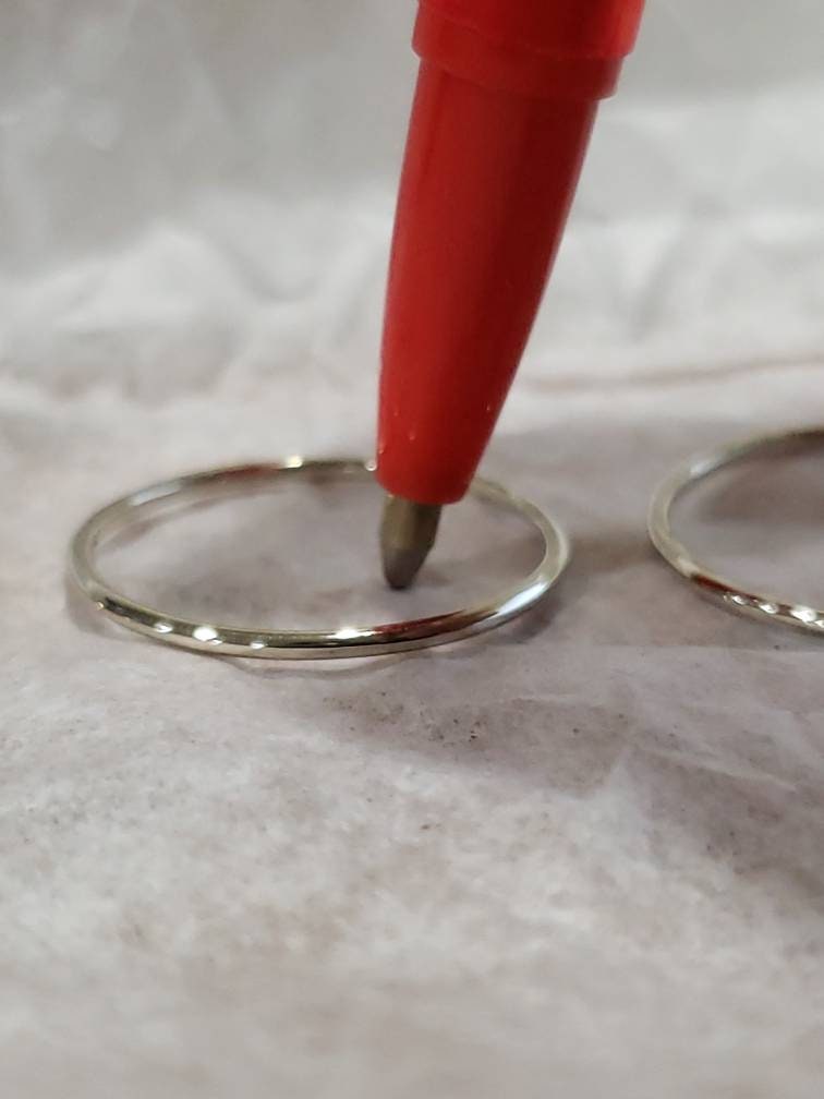 14K White Gold Thin Band / Stacking Ring 14K Gold / Midi Ring Etsy UK