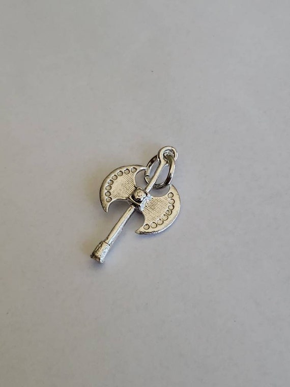 Two Sided Sterling Silver Axe Pendant / Viking Axe Pendant / Double Headed Axe / Medieval Axe