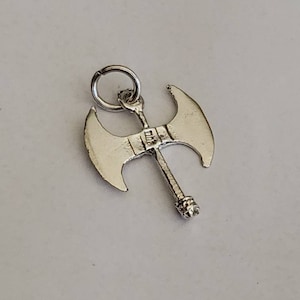 Sterling Silver Double Headed Axe Pendant / Axe Pendant / Medieval Axe / 925 Axe / Medieval Jewelry