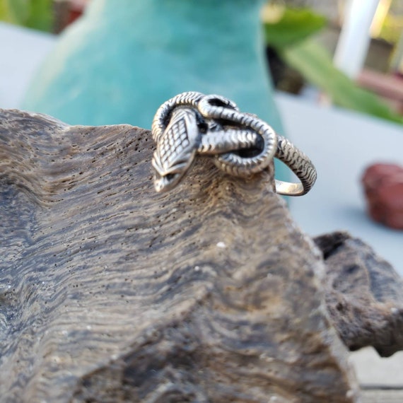 Snake Ring Sterling Silver / 925 Snake Ring / Coi… - image 3