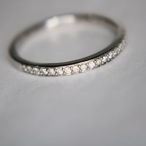 14K WHITE Gold Diamond Anniversary Band - Wedding Band - Bridal Ring - Shared Prong Multi Diamond Band 2mm wide, 18 diamonds SIZEABLE