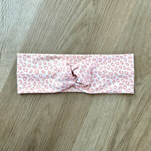 Pink Leopard Crisscross Soft Stretchy Headband - Adult Headband, Turban Headband