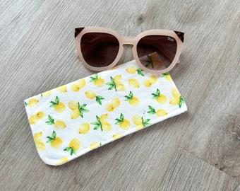 Lemon Print Sunglasses Sleeve - Glasses Holder, Sunglasses Case, Eyewear