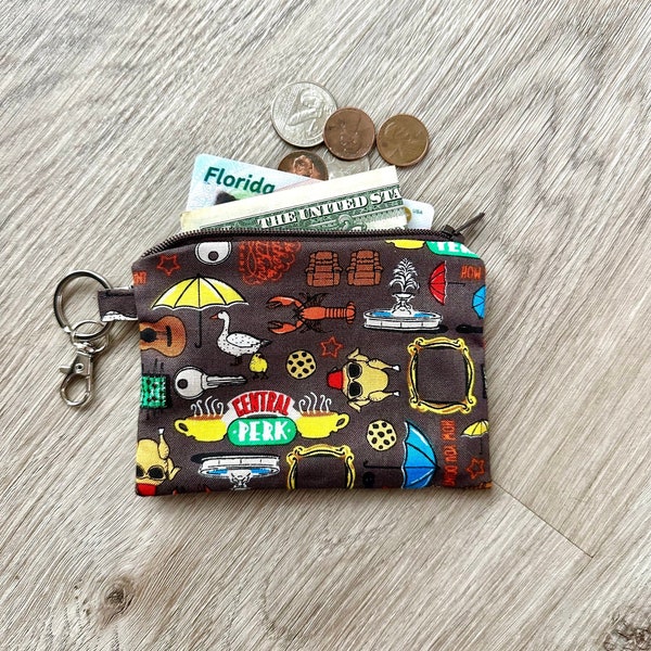 Friends Mini Zipper Wallet - Small Zipper Pouch, Keychain Wallet, Travel Wallet, TV Show