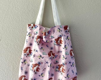 Mermaid Princess Print Tote Bag – Lightweight Shopping Bag