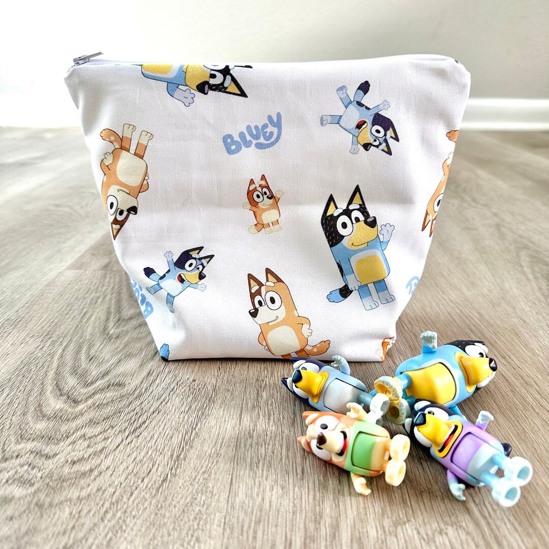 Bluey Print Large Zipper Bag Toy Bag Travel Pouch Standing Etsy