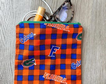 Gator College Print Zipper Pouch: Makeup, Travel, Accessory Bag
