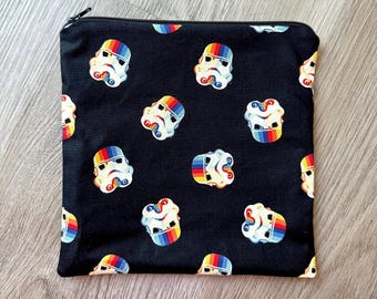 Rainbow Trooper Print Zipper Pouch: Makeup, Travel, Accessory Bag