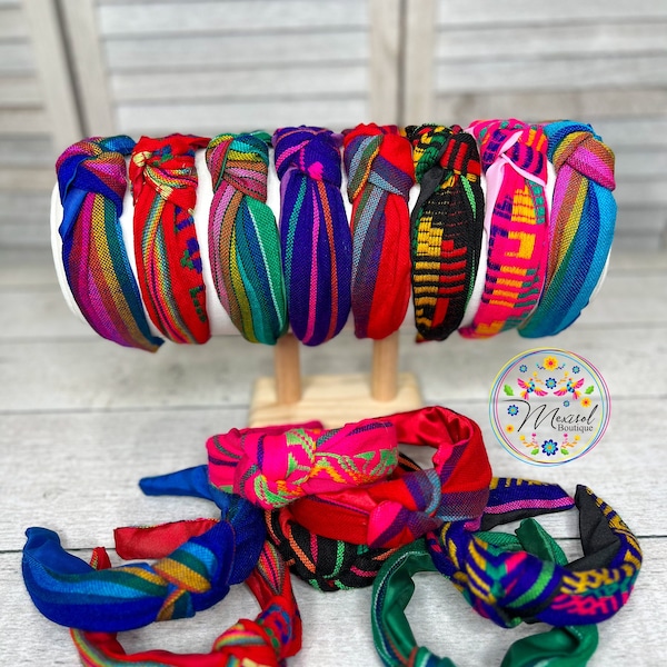 Knotted headband, Mexican headband, Fiesta Mexicana, Diadema Mexicana, Colorful headband, Zarape headband