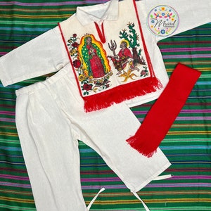 Juan Diego Boys Outfit -Traje Juan Diego para niño con Virgen de Guadalupe, Our Lady of Guadalupe and Juan Diego boys set