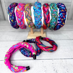 Handmade Braided Headband: Vibrant Mexican Fiesta Style