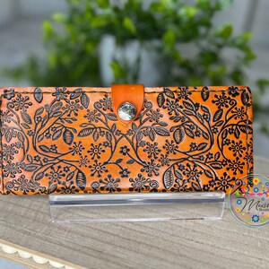 Hand-tooled Leather Wallet, Bifold Wallet