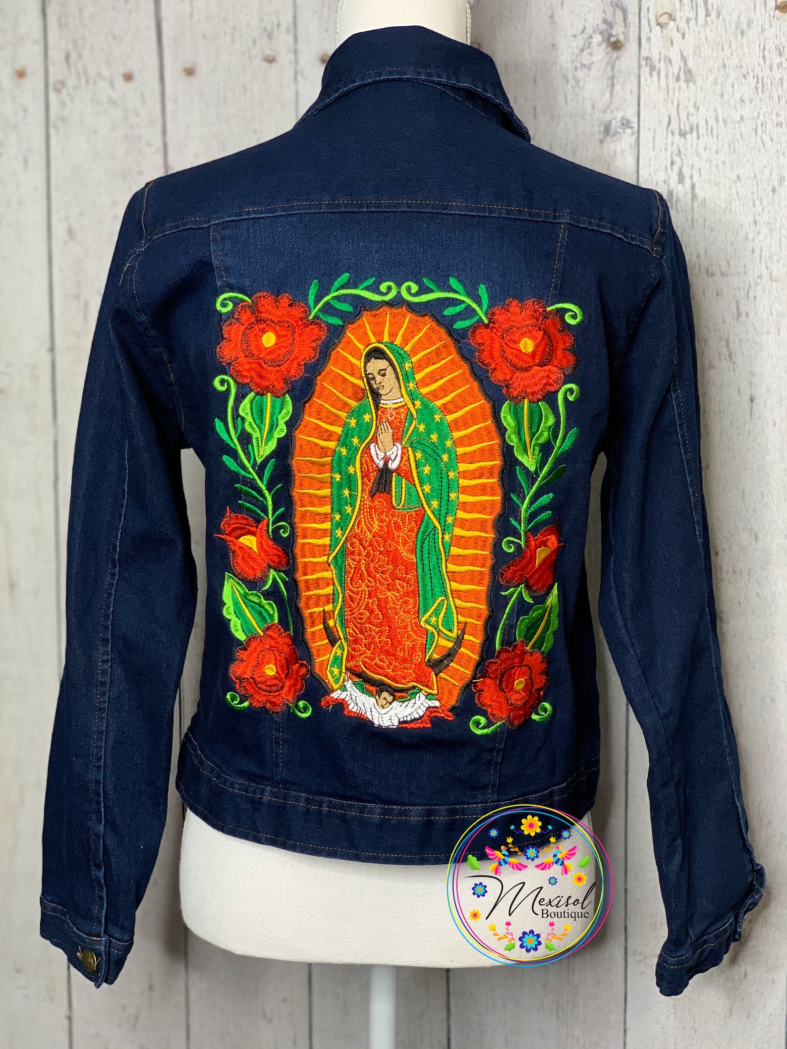 Our Lady of Guadalupe Embroidered Denim Jacketvirgen De Etsy UK