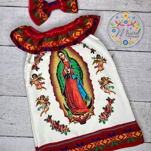 Virgen de Guadalupe Dress with Bow -Our Lady of Guadalupe Dress ( please read description for measurements)