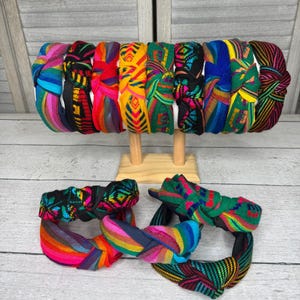 Handmade Knotted Headband: Colorful Mexican Fiesta Style