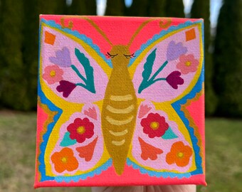 Butterfly Bright 4x4" Mini Canvas Painting